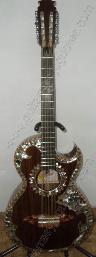 Bajo quinto de palo de rosa con incrustación de concha 1